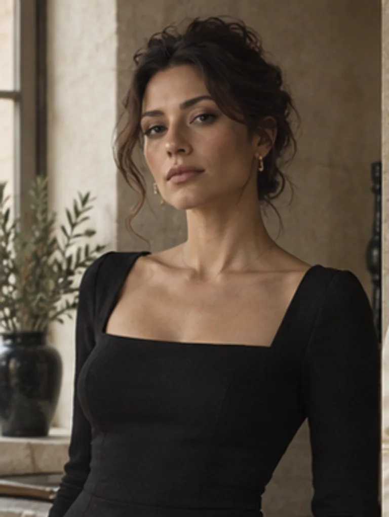 Alternate crop of the same fictional Elara Vale portrait
