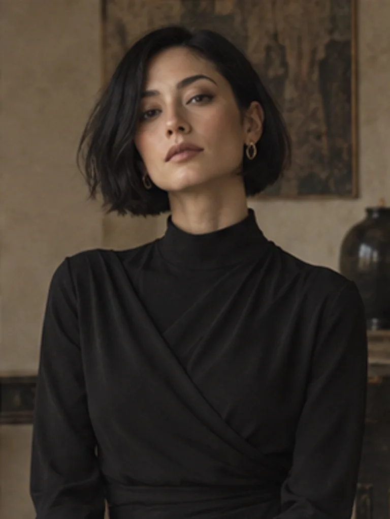 Alternate crop of the same fictional Noa Bellan portrait