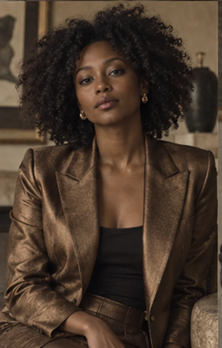 Synthetic editorial portrait of fictional Amara Sorel