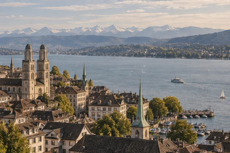 Generated editorial view of Zurich